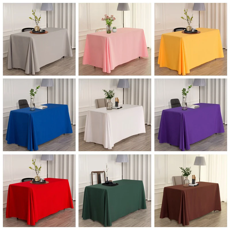 

Solid Colour Wedding Decoration Table Cloth Rectangle Advertising Activity Business Exhibition Tablecloth Party Table Cover