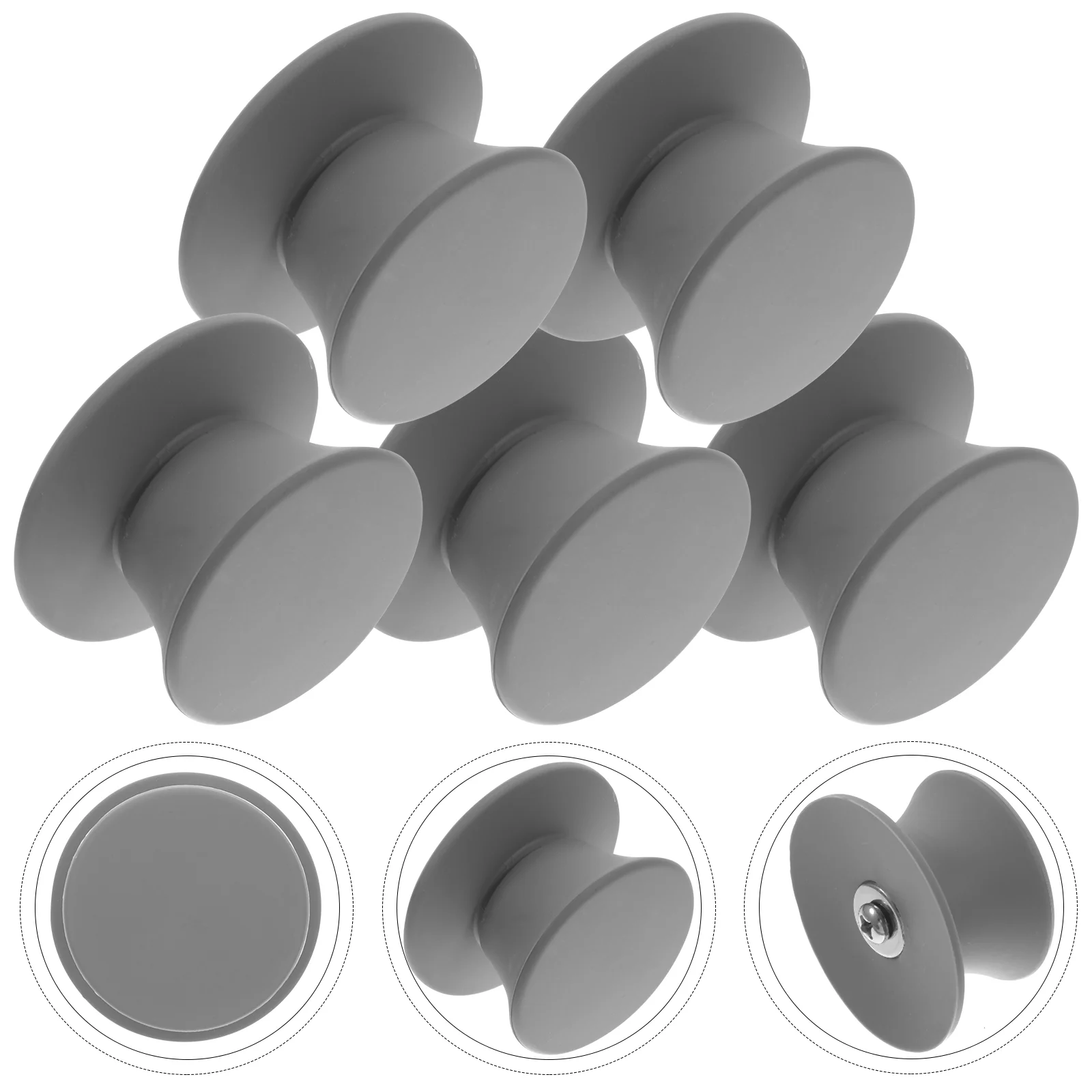 5 Pcs Silicone Pot Lid Top Bead Firm Handle Universal Glass Cover Knob with Screw
