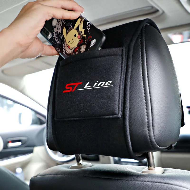 포드 ST-line Focus 2 3 Mondeo Ecosport Kuga Mk4 Fiesta Mk3 액세서리용 자동차 드라이버 헤드 쿠션 더스트 커버 헤드레스트 커버