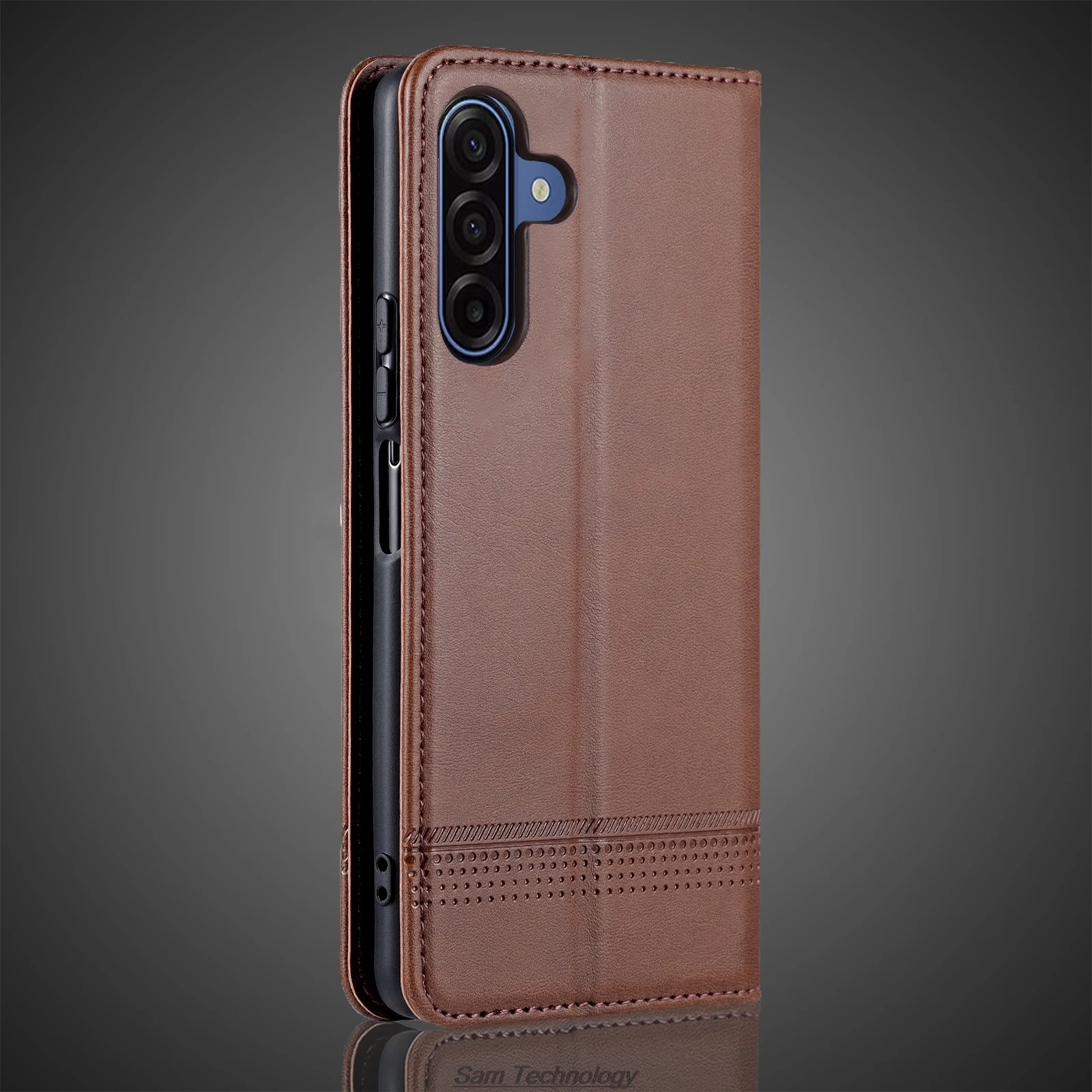 Deluxe Magnetic Adsorption PU Leather Flip Cover Protective Case
