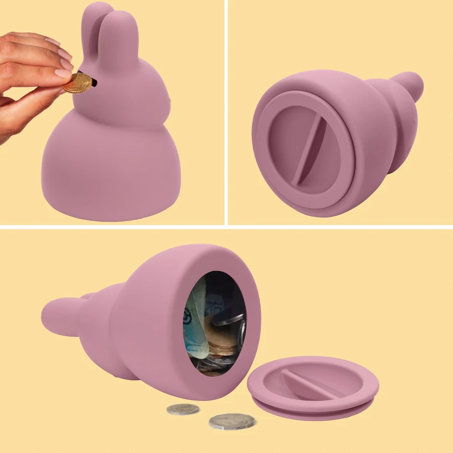 Cute Cartoon Animal Silicone Piggy Bank Money Coin For Attracting Money Jar Coins Money Box Savings Box Coins Baby Toy 5