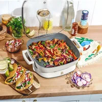 Beautiful 5 in 1 Electric Skillet - Expandable up to 7 Qt with Glass Lid, White Icing by Drew Barrymore 2
