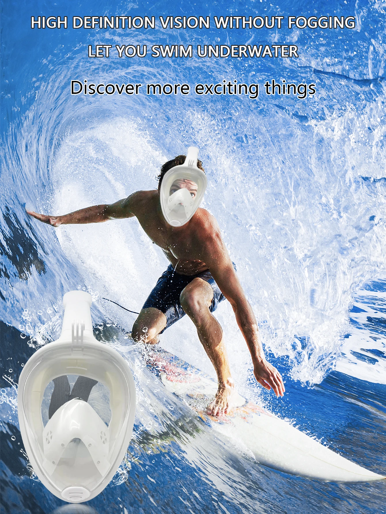 Description Picture 3 of itemUnderwater Snorkeling Full Face Children Swimming Mask Set Scuba Diving Respirator Masks Anti Fog Safe Breathing for Kids Adult