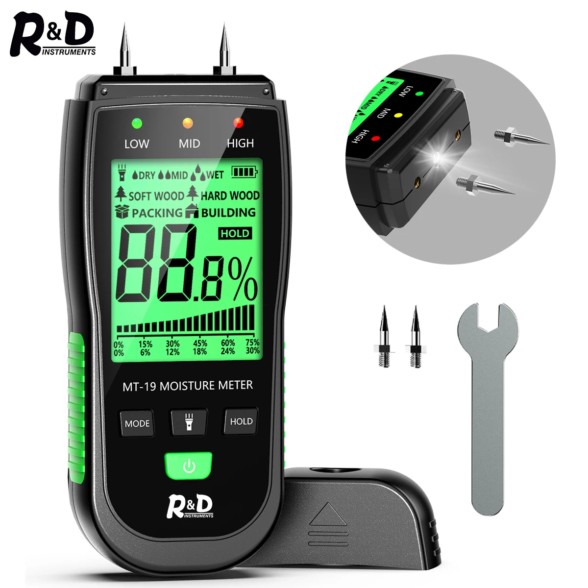 R-D-MT-19-Wood-Moisture-Meter-Digital-Humidity-Meters-Wall-Hygrometer ...