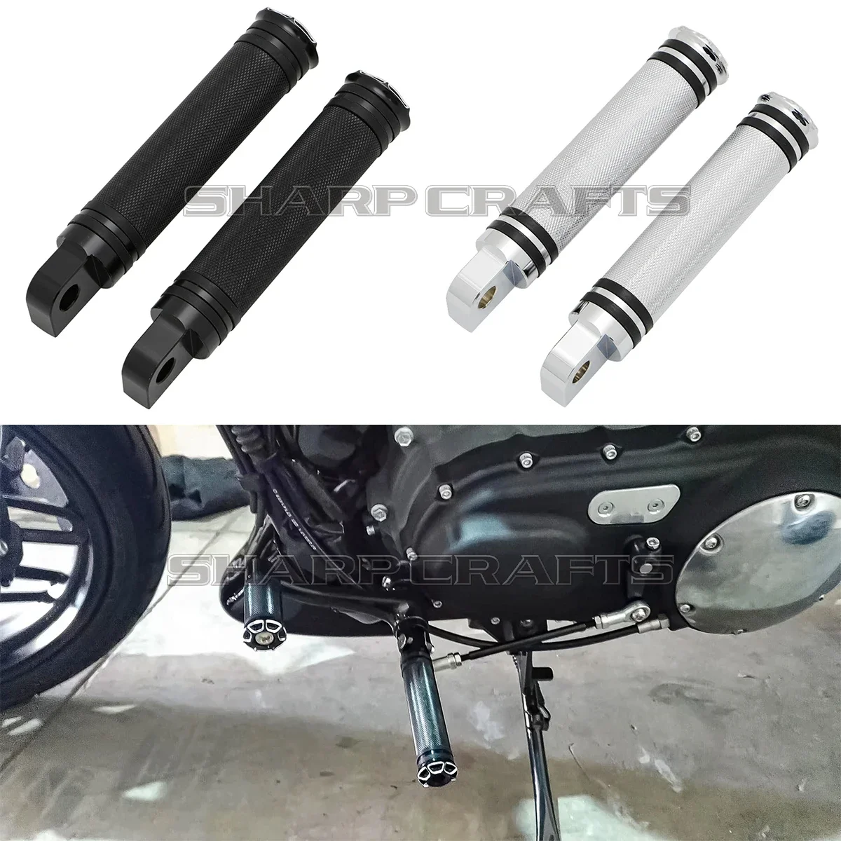 Male Mount Motorcycle Foot Pegs Footrest 2x For Harley Sportster Iron Touring Dyna Fat Bob Softail Fat Boy