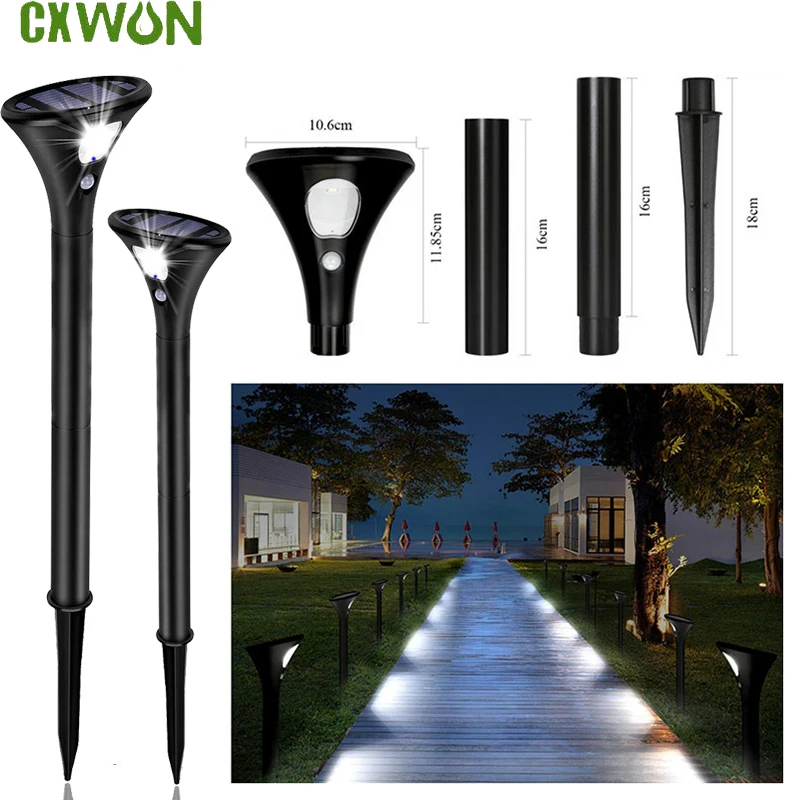Solar Light Outdoor RGB Waterproof Ground Lamp Solar Path Lights with Motion Sensor LED Lighting for Lawn Yard Garden Landscape