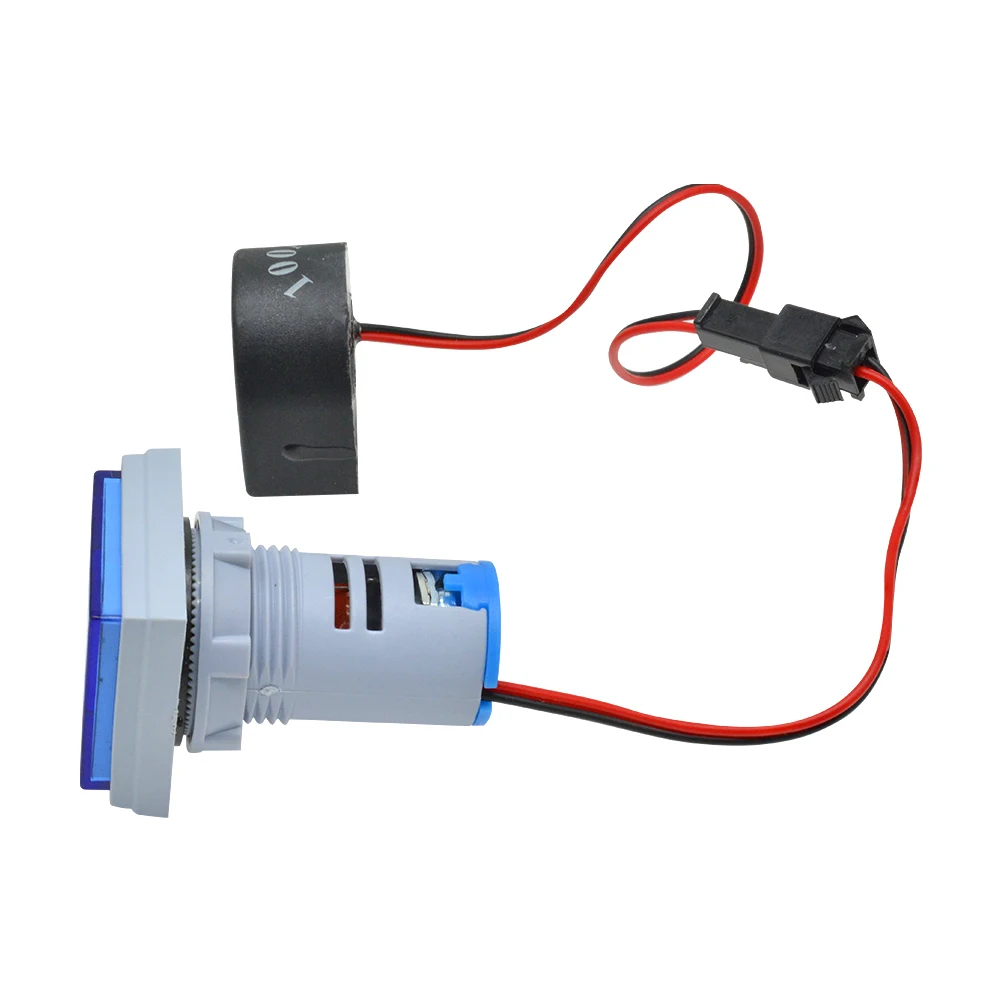 Digital Voltmeter Ammeter 0-100A 60-500V 22MM Square Mini 3-in-1 with Green/Red/Blue/White/Yellow LEDs digital voltmeter ammeter
