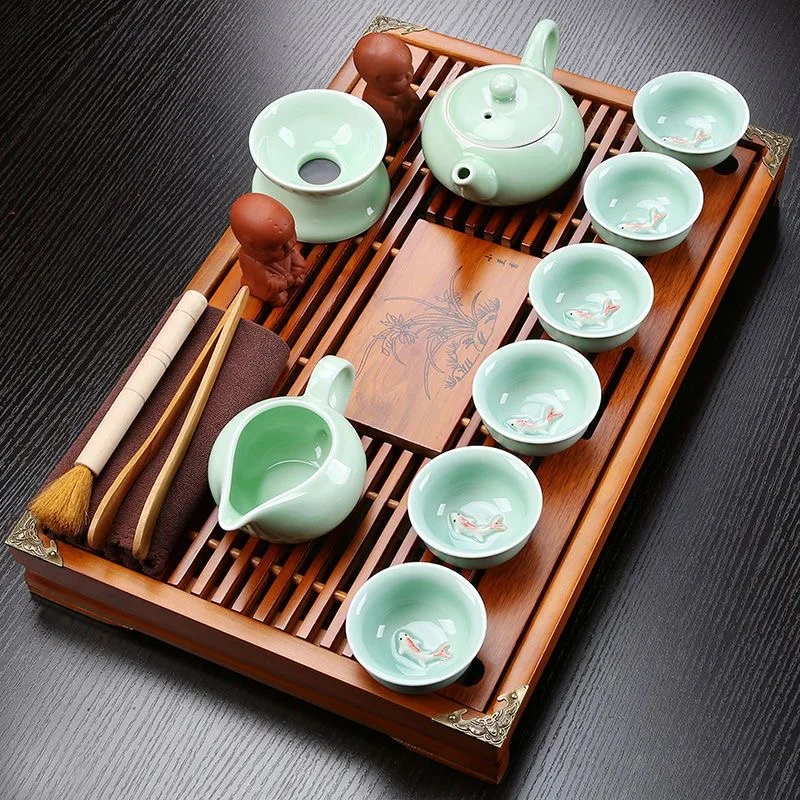 Chinese Kung Fu Tea Set Teapot Cup Set Drinkware Purple Clay ceramic Binglie three options include Tea pot Cup Tureen Infuser TeaTray