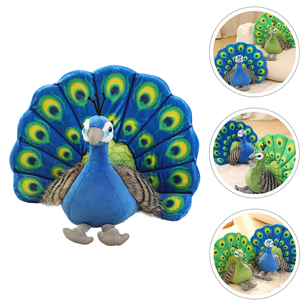 

30cm Cartoon Peafowl Stuffed Animal Toys Lifelike Soft Plush Peacock Doll Bird Toy For Kids Children Gifts