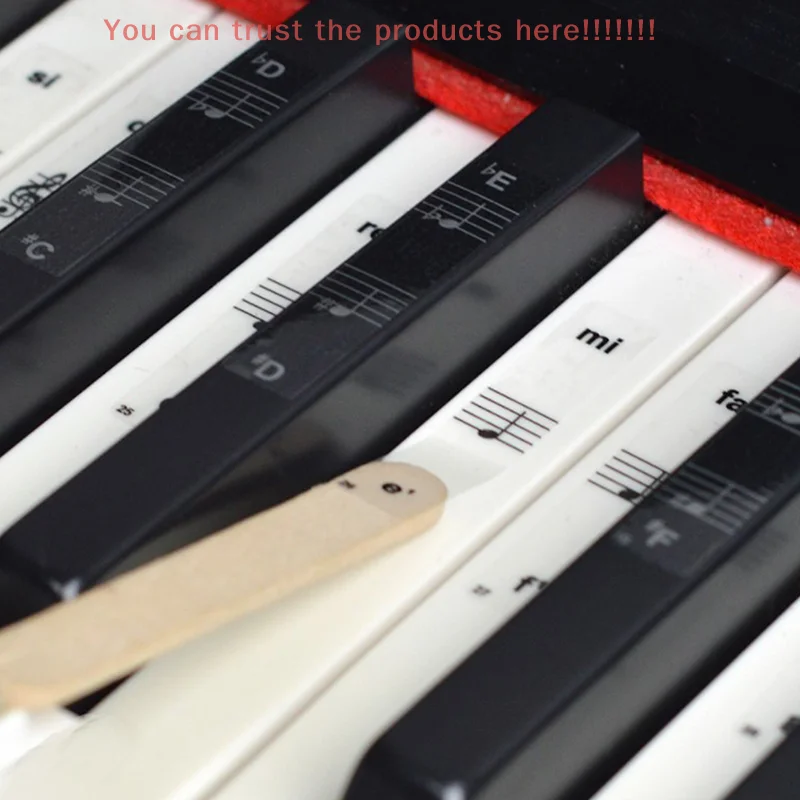54/61/88 PVC Sticker Piano Stave Electronic Keyboard Name Note Sticker Accessories Key Piano Stickers Transparent Keyboard