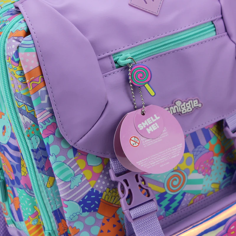 Australia Smiggle Original Children's Schoolbag Girls Dazzling Color Ice Cream Large Shoulder Backpack School Supplies 8-14 Year