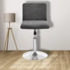 1pc Water Resistant Leaf Texture Jacquard Stretch Bar Stool Chair Cover Spandex Washable Soft Removable Short Back Chair Covers 4
