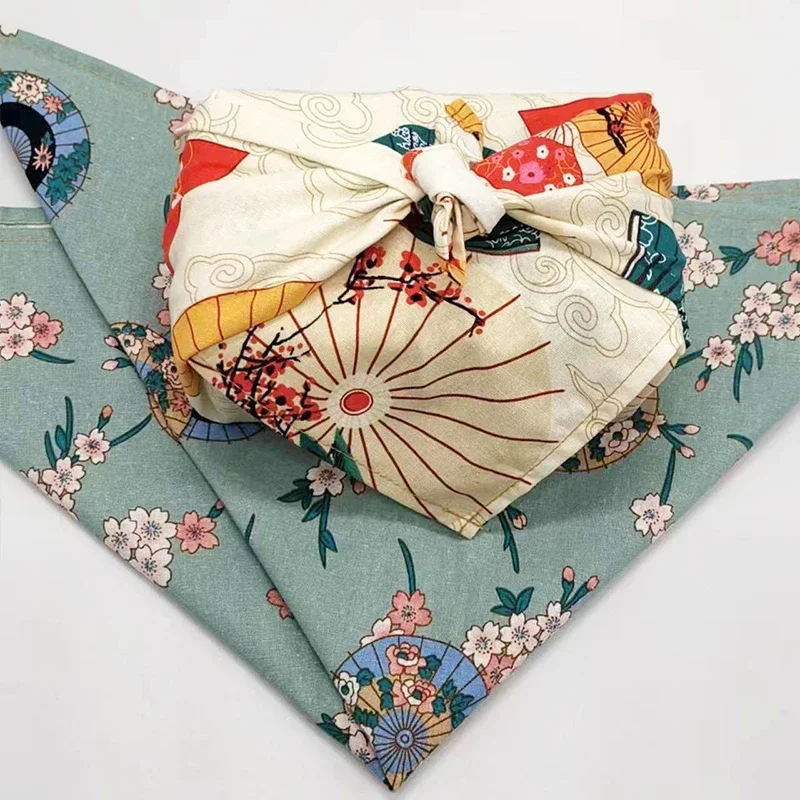 Japanese Style Handkerchief Furoshiki Bento Wrapping Cloth Printed Square Napkin Festival Gift Box Wrapping Towel 70X70/90X90Cm wrapping cloth
