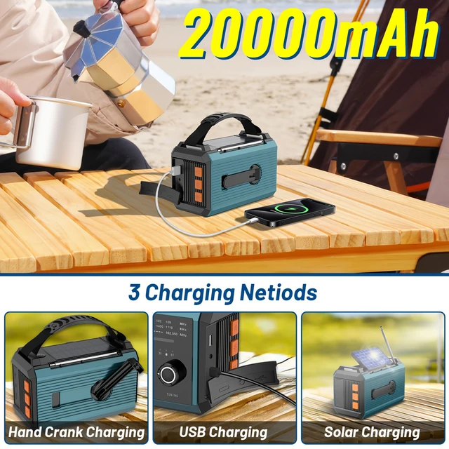 Emergency Radio Hand Crank Solar Charge Am Fm Radio With Light - View #10
