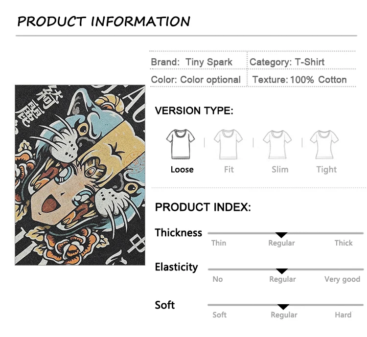 Split Tiger Anime Girl Graphic T-Shirt S0e9160e740504bfaba713a469e574d0al