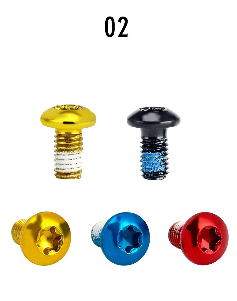 Mountain Bike Disc Brake Rotor Bolts 12pcs MTB Bicycle M5x10mm Screws Stainless Steel T25 Cycle Bicycle Brake Disc Bolts Screw