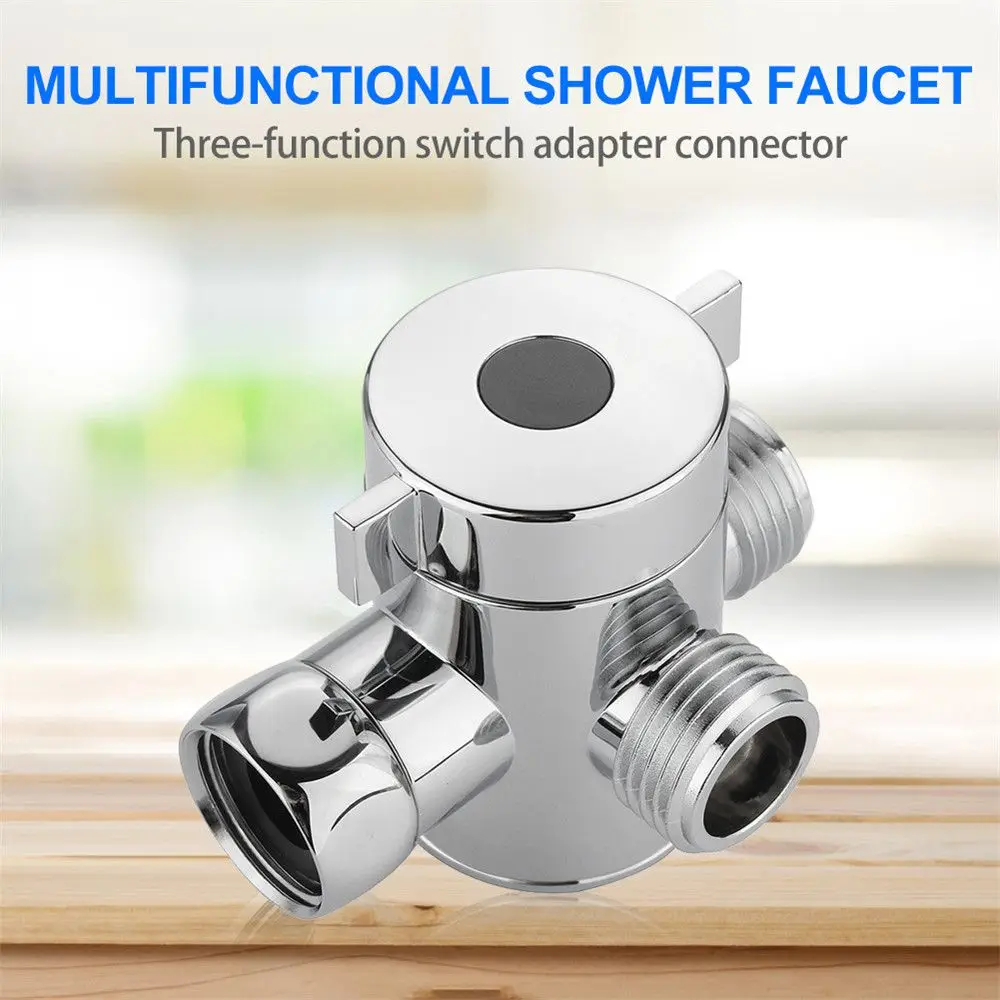 3-Way Connector T-Adapter Shower Head Shunt Diverter Valve Switch Adjustable Arm Mounted Diverter Valve Toilet Bidet Bathroom diverter valve shower head diverter valve t adapter valve