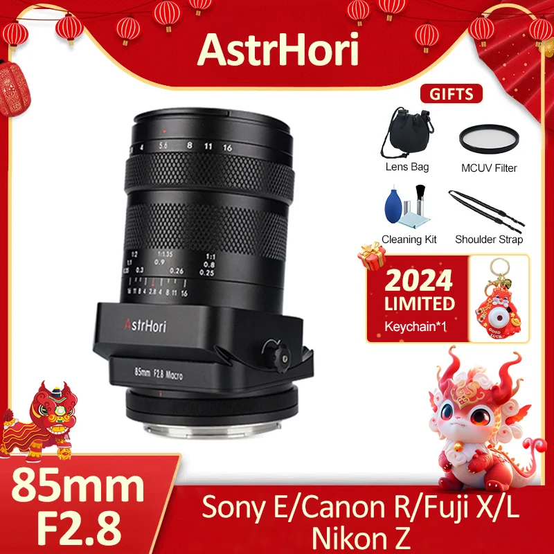 Astrhori 85Mm F2.8 Full Frame Macro Tilt-Shift Obiettivo Manuale Per Sony E Nikon Z Fuji X Canon R Rf Eosr Leica L Sigma L Mount