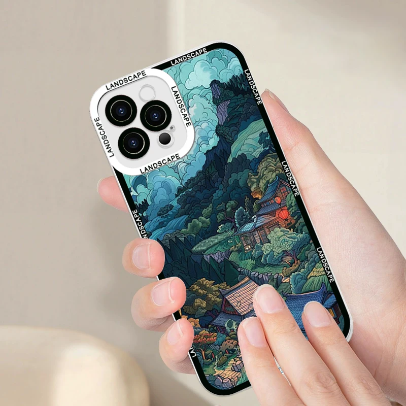 Japanese Anime Landscape Artistic Scenery Clear Phone Case