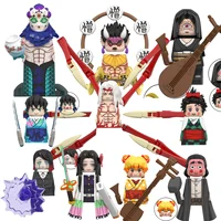 WM6162 WM6163 Japan Anime Demon Slayer Akaza Rui Iguro Obanai Tanjirou Kamado Nezuko Zenitsu Mini Action Figures Blocks Toy Kids 1