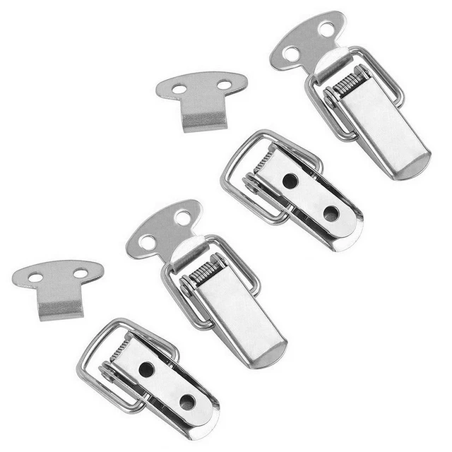 4pcs 90 Degree Stainless Steel Spring Loaded Draw Toggle Latch Clamp Clips  Set