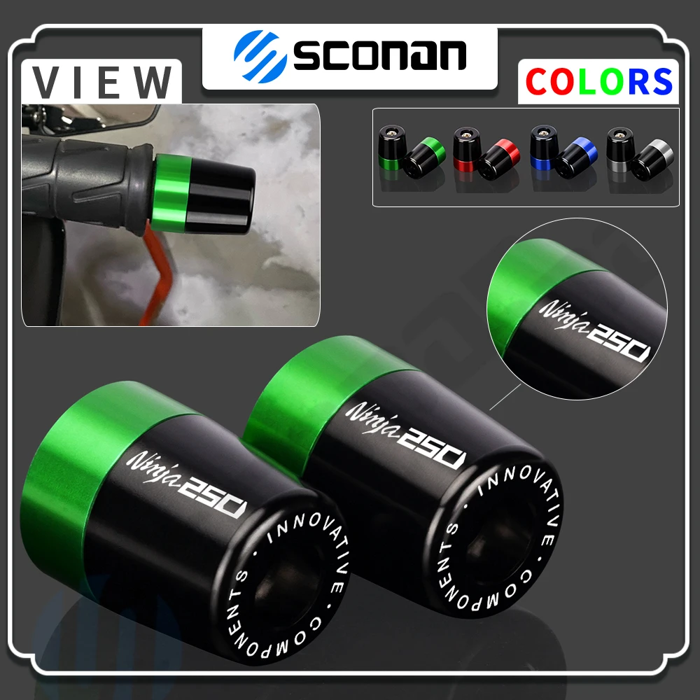 

7/8" 22mm Motorcycle CNC Handlebar Grips Handle Bar Grip End Cap Plug Accessories For Kawasaki Ninja 250 Ninja250 Z250 Z 250