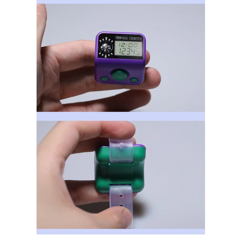 Compteur de doigt électronique E5BE avec boussole, affichage numérique LCD  à 5 chiffres, reconfigurable - AliExpress