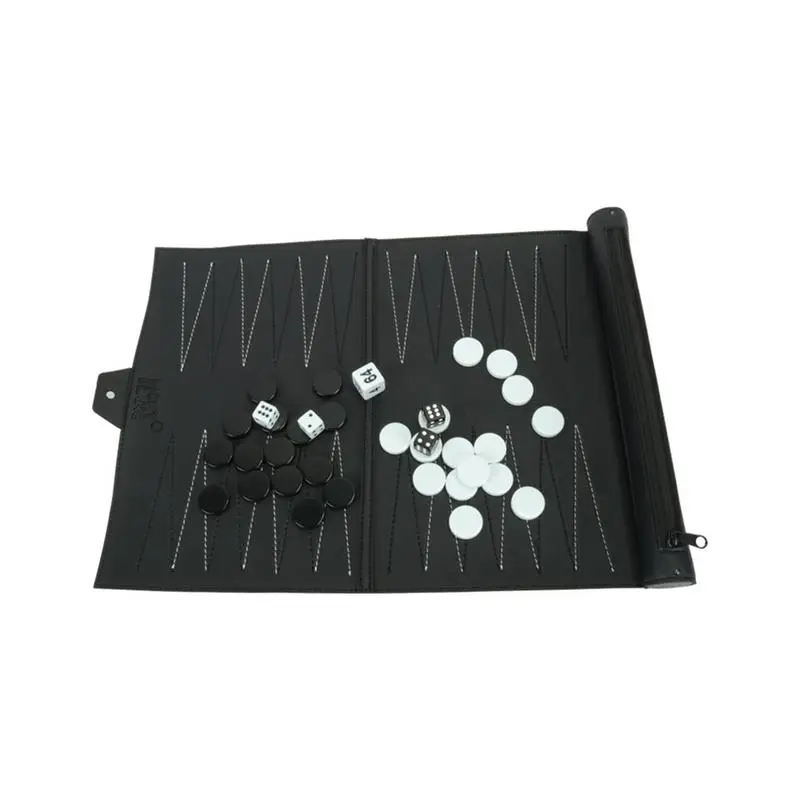 Giochi Di Viaggio Portatili Backgammon Set Scacchiera Pieghevole In Pelle Pu Scacchiera Per Giochi Educativi Per Bambini 37*25Cm