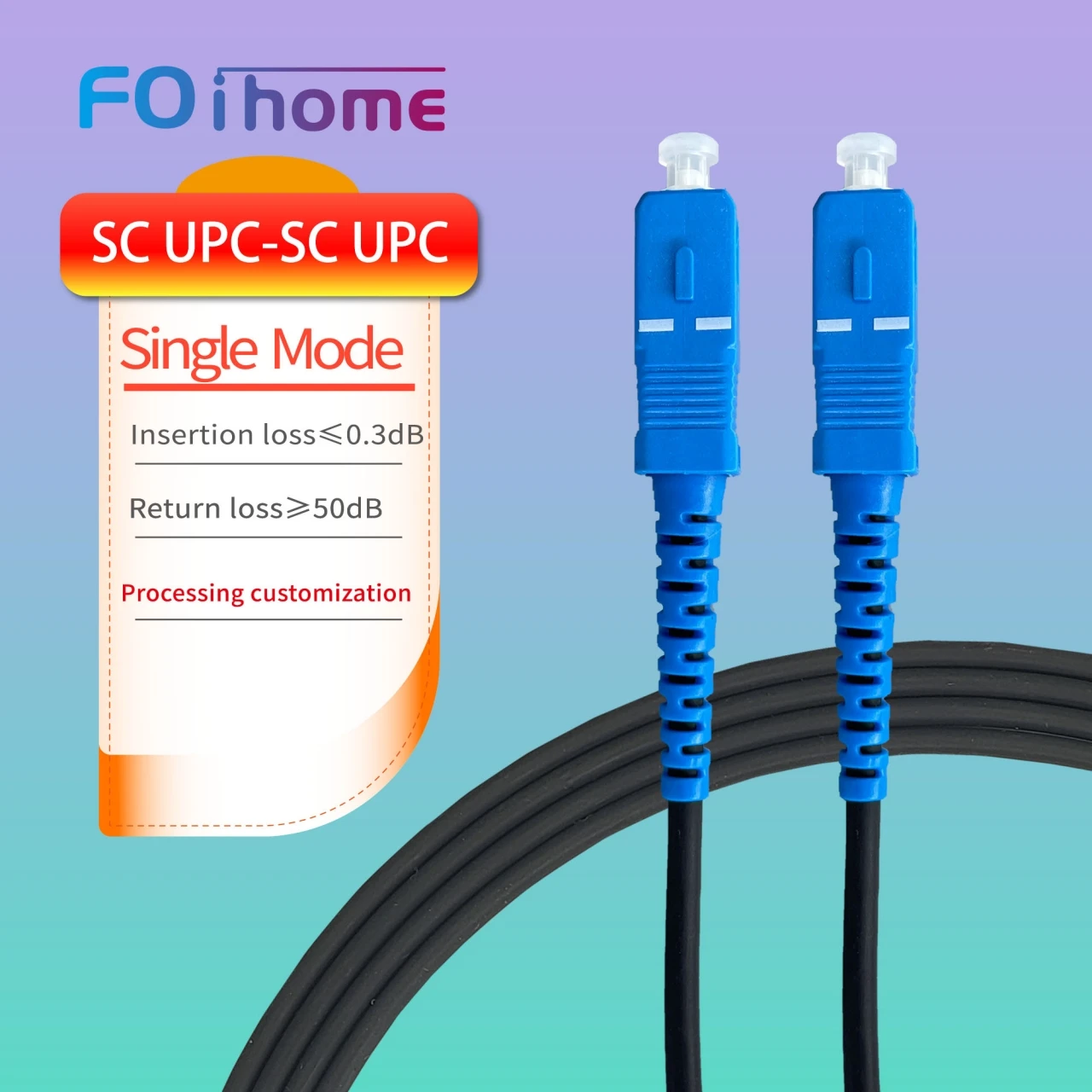 

SC UPC-SC UPC Fiber Patch Cables 10PCS 2M Optic Patch Cord SM Outdoor Fiber Optic Extension Cable Jumper With Black Jacket