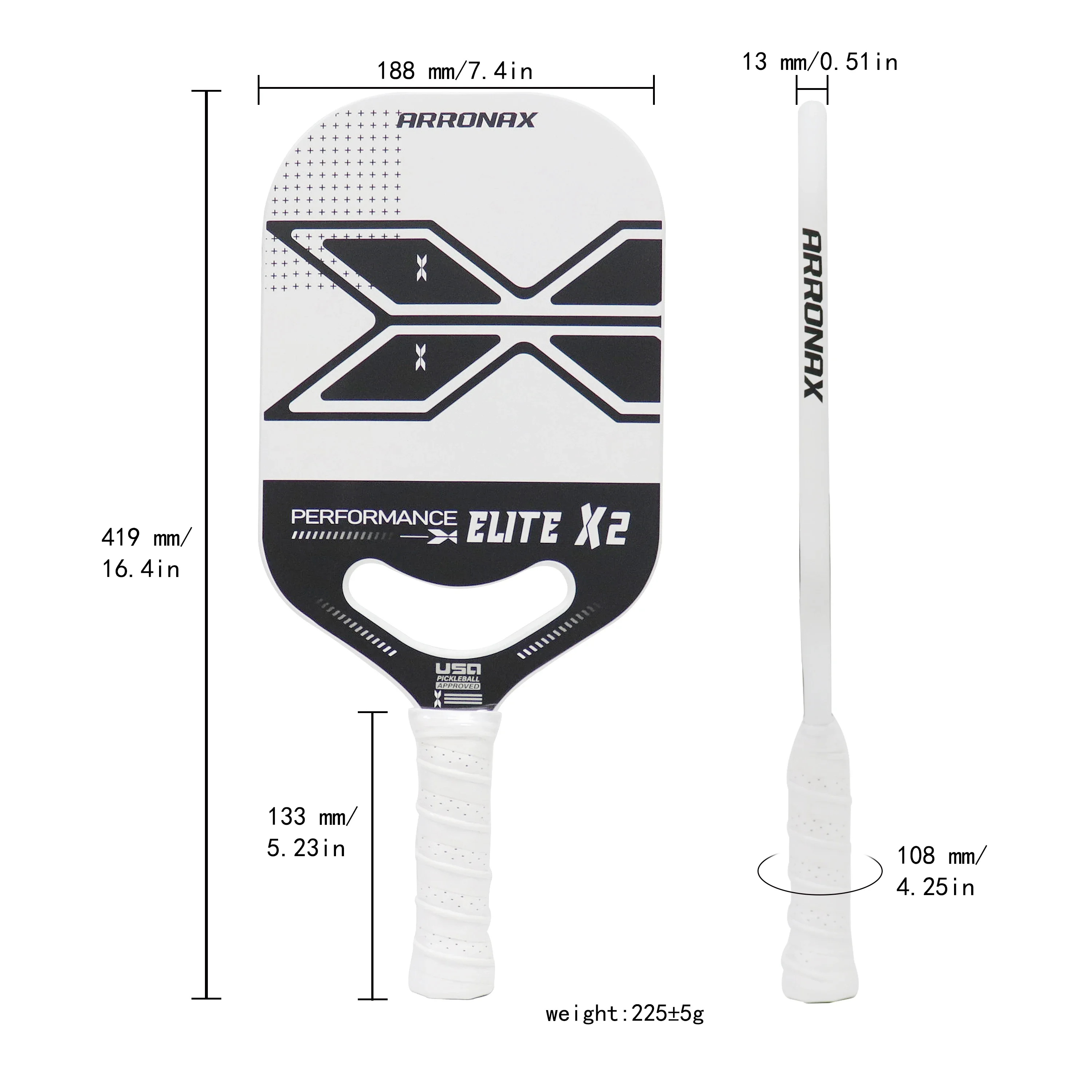 Pickleball Paddle Rackets USAPA 13mm Edgeless Full Carbon Fiber Face PP Honeycomb Core Thermoforming Paddle, Factory Price