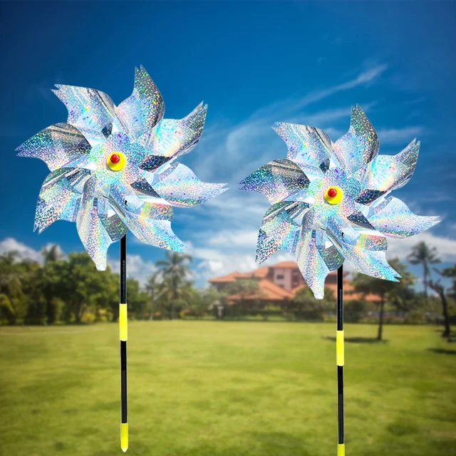 Szélfutó Fényvisszaverő Madárcsökkentő Szélmalom Kerti Dekoratív Pinkerék Kültéri Madár-Szaggatott Berendezések