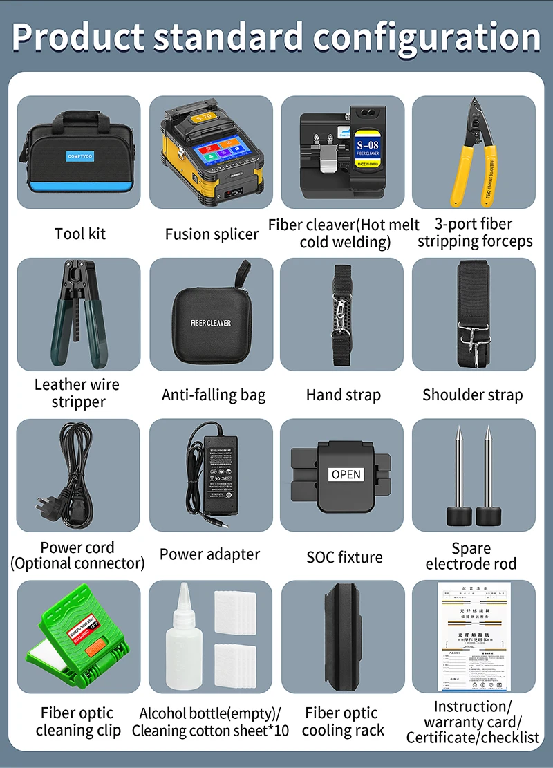 Six Motors Fiber Optic Fusion Splicer S-70/A-5/FS-60F/AUA-70F Optical Fiber Core