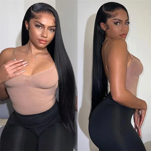 13x4 13x6 HD Lace Frontal Wig Straight Lace Front Human Hair Wig Brazilian 30 32 Inch Transparent Bone Straight Human Hair Wigs