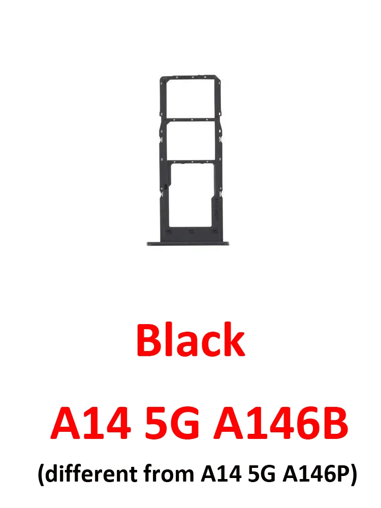 Plateau Carte SIM + Micro SD De Rechange Pour Samsung Galaxy A14 5G SM-A146P - Noir