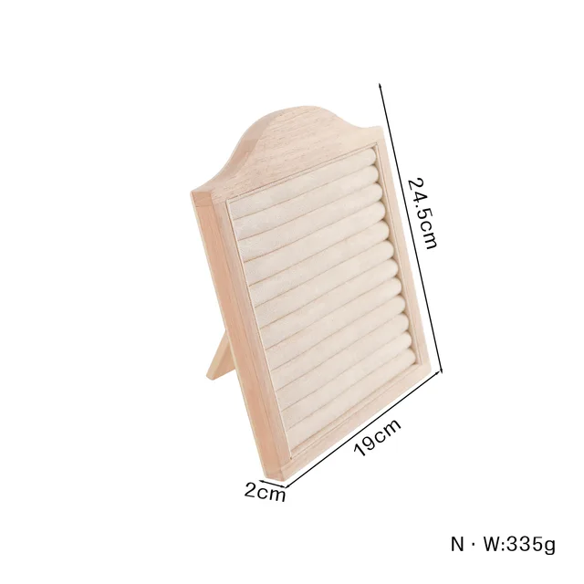 1 pièce Présentoir à bijoux en bois pour boucles d'oreilles, bagues et cadres photo, avec plateau de rangement en velours, accessoires de présentation pour comptoir de magasin