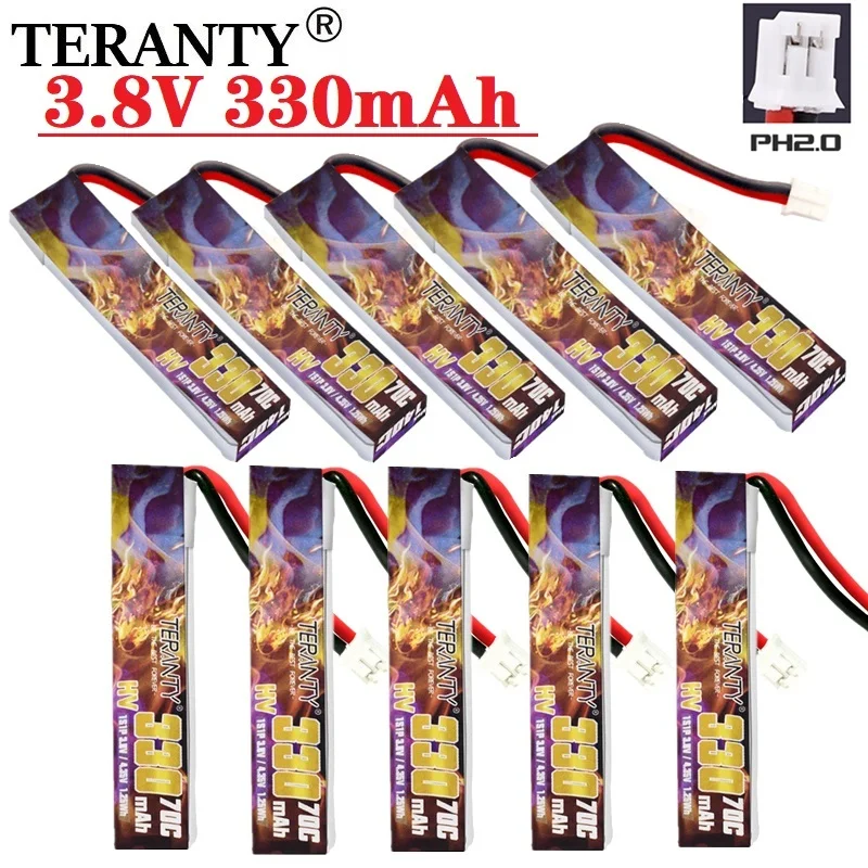

10 шт. TERANTY 1S HV Lipo аккумулятор Макс 140C 3,8 в 330 мАч PH2.0 для US65 UK65 индуктивность Beta65S URUAV UR65 Mobula 7 крошечный Дрон Whoop
