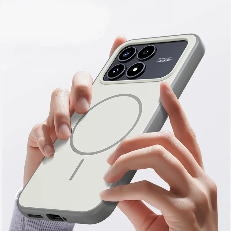 ELVEV Magnetic Skin-Feeling Soft TPU Protective Case with Wireless Charging Cover