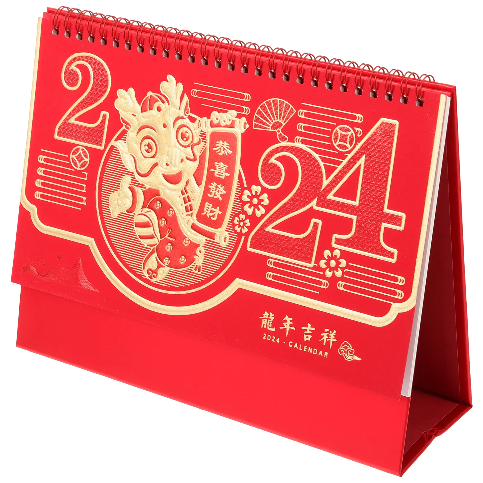 Traditional Chinese Desk Calendar Office Tabletop Standing Planner Desktop Decor Business Office Work Clock Calendar