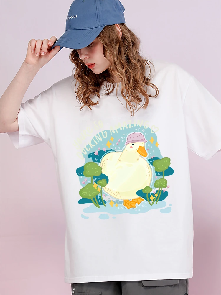 

You Are So Ducking Amazing Women T Shirt Fashion Oversize T-Shirt 100% Cotton Street T-Shirts Breathable Summer Female Tops