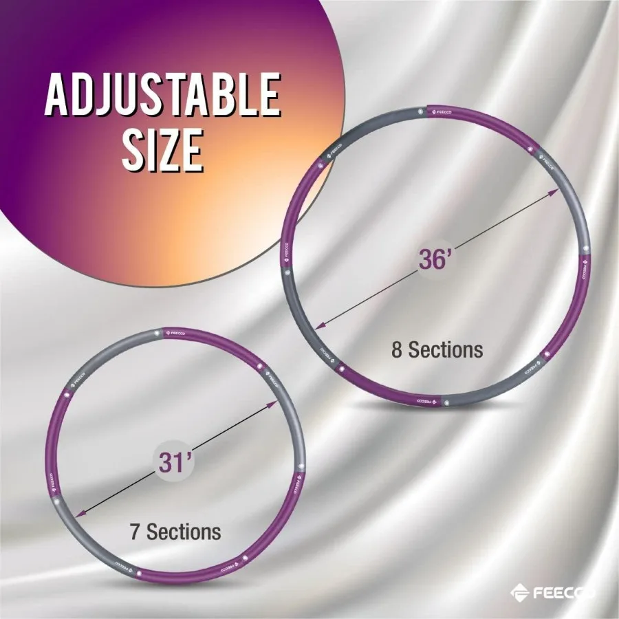 Weighted Fitness Hoop, 8 Detachable Sections for Weight Loss