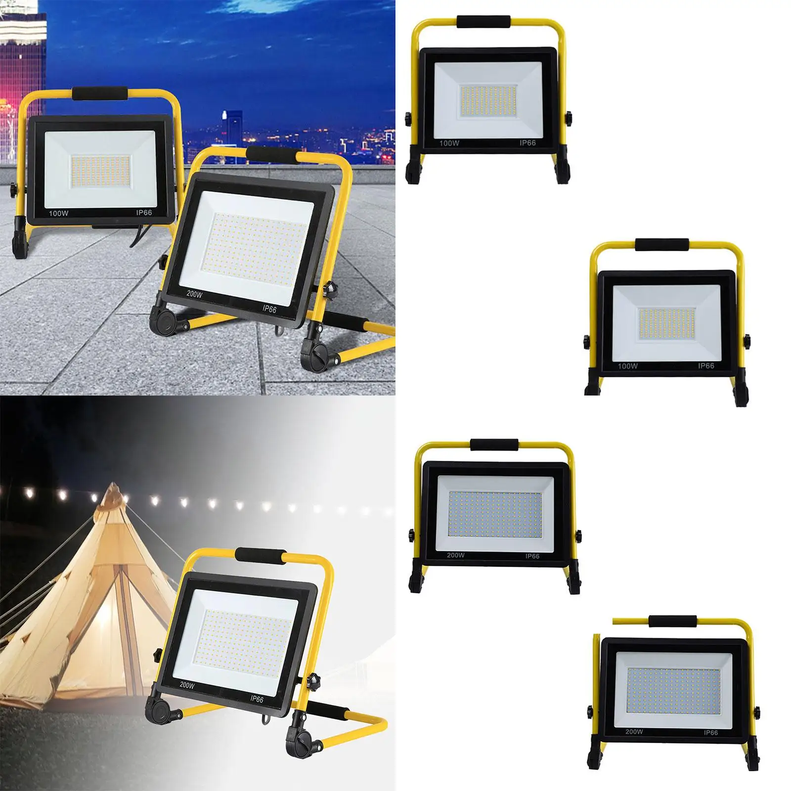 LED Security Light Waterproof Wall Light Work Lighting Portable Floodlights for Stadium Garage Backyard Playground Garden