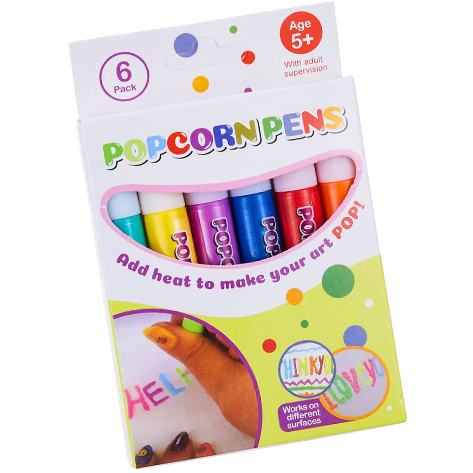 6Pcs Fai Da Te Bubble Popcorn Drawing Pens 3D Magic Puffy Effect Drawing Pens For Kids 3D Cards Decorating