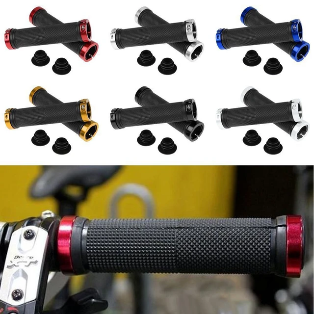 1 paire de poignées de vélo vtt en Silicone, anneau de verrouillage, poignée  de vélo de montagne, Anti-vibration, antidérapante, partie de bicyclette -  AliExpress
