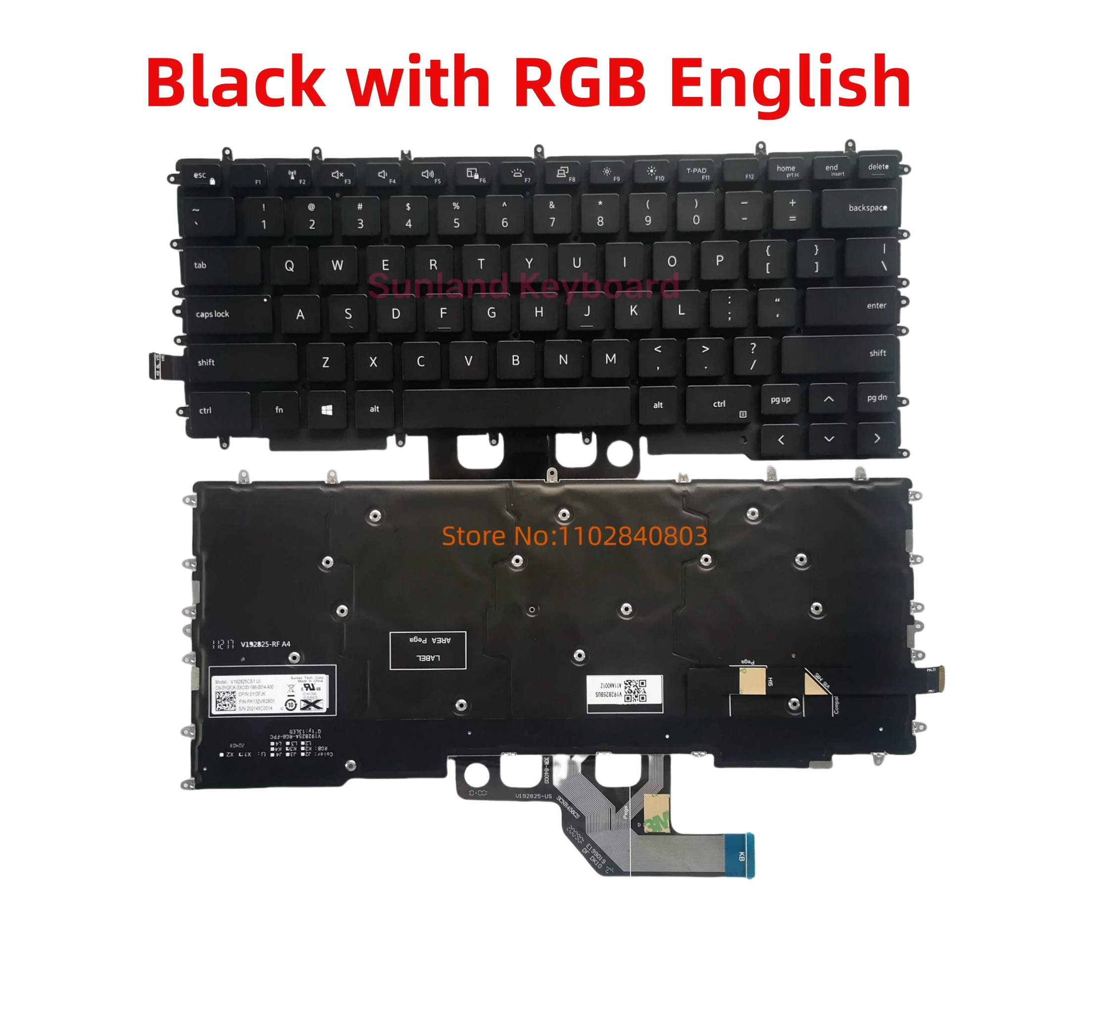 100% 새  미국산 델 G7 7500 0YFK2V 0P73J8 G7 15 7500 V192825CS1 0YFK2V V192825AS1 012PWN 012PWM 백라이트 키보드