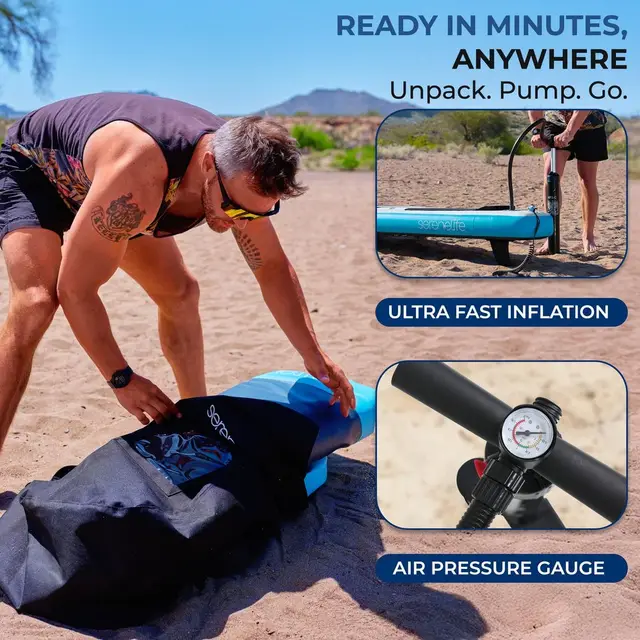 14 Inflatable Stand  Paddle Board for Racing 28 Narrow Design for Expert Paddlers with NonSlip EVA Deck Pad, Includes Premium