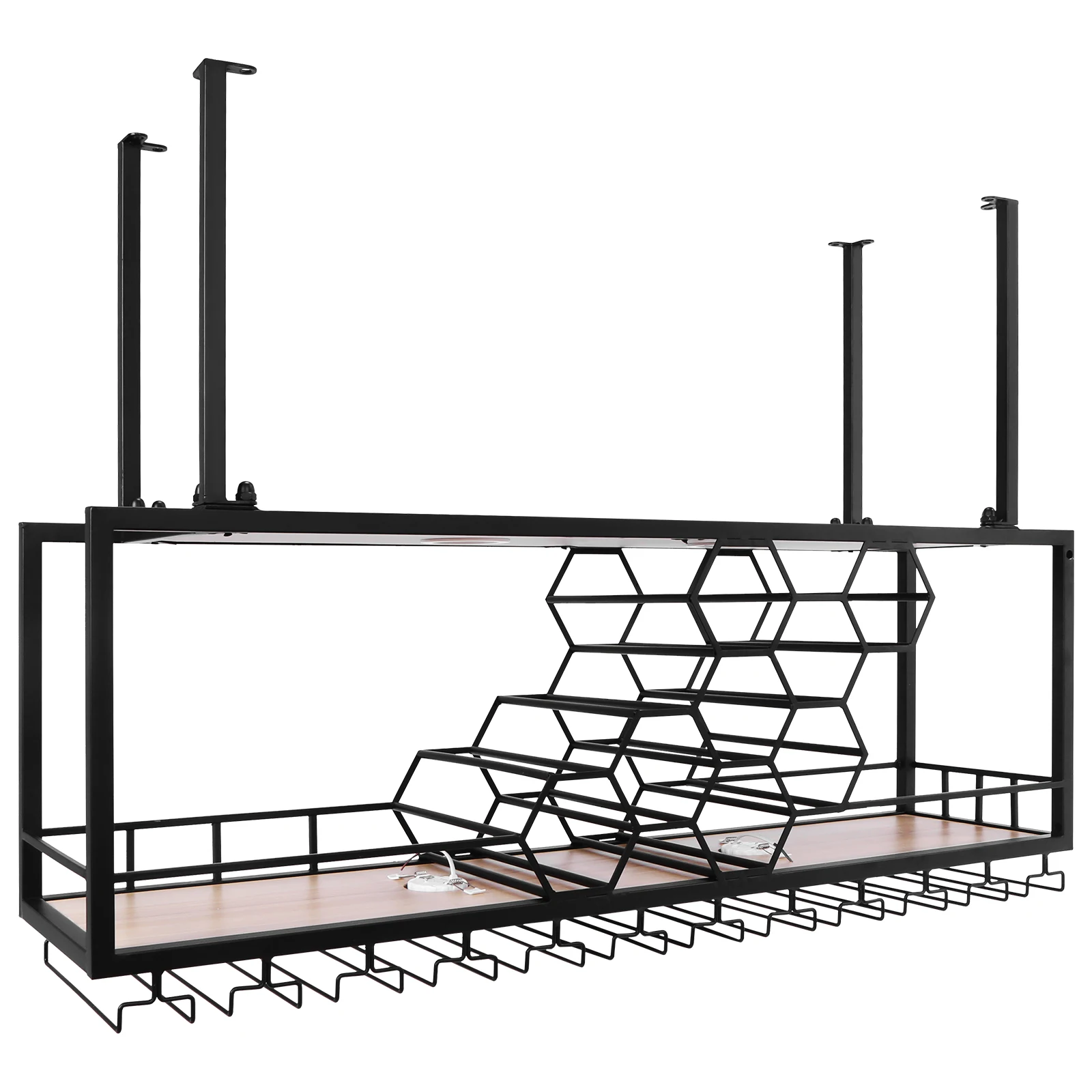 Metal Hanging Wine Rack Bar Cabinet Open Cabinets Wine Rack Elegant Stands Home Hanging Vitrinas High End Bar Furniture