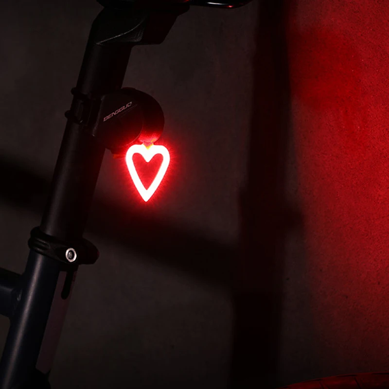 Waterproof Heart Shaped Bicycle Tail Light