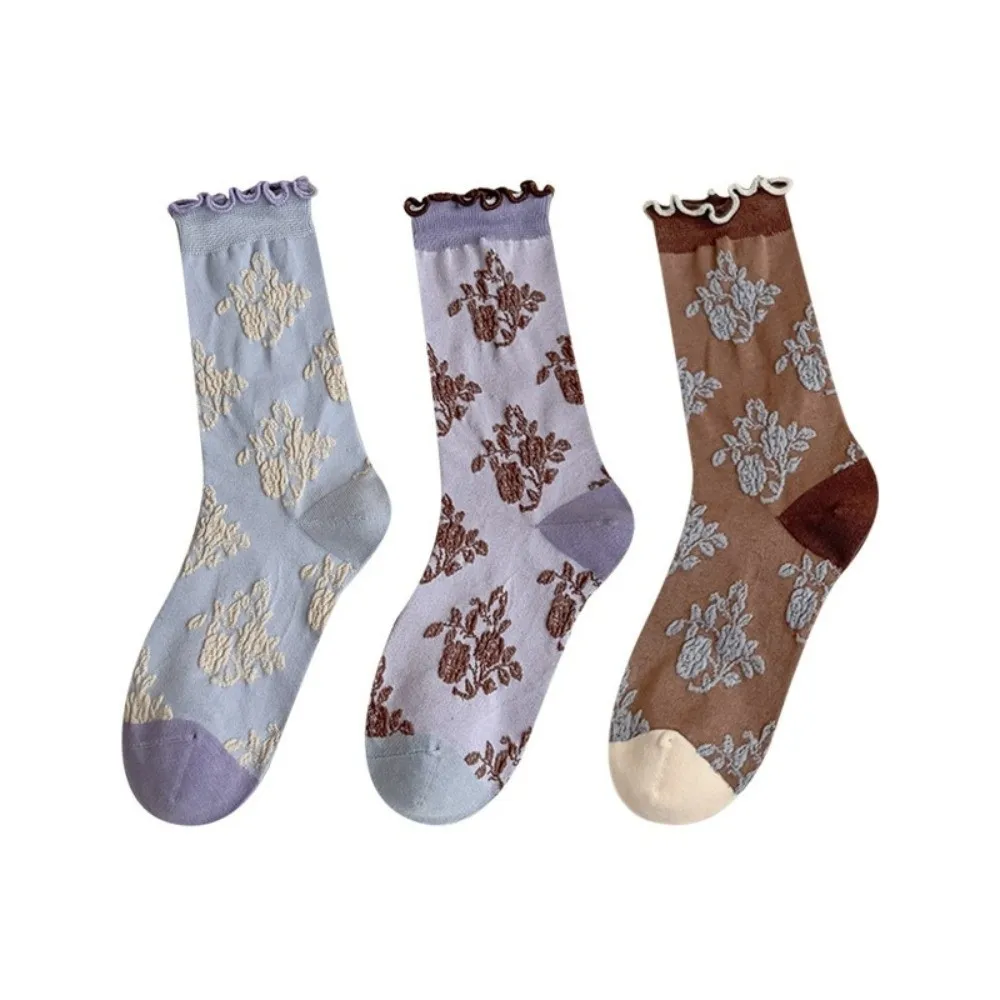 Breathable Cotton Polyester Mid Tube Socks for Women