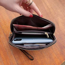  Genuine Leather Women Wallet Embossed Floral Clutch Purse Real Cow Leather Coin Pocket Money Purses Fashion Wristlet Phone Bag 