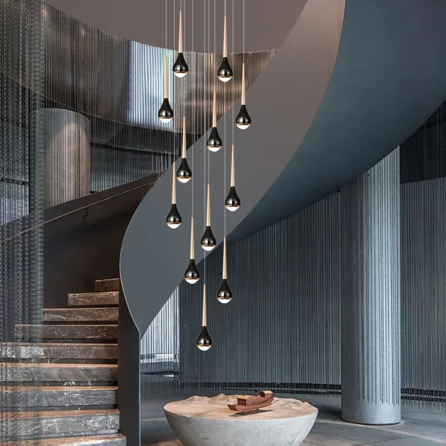 Lampadario per scale a soffitto moderna Villa illuminazione per famiglie  decorazione sala da pranzo lampada da